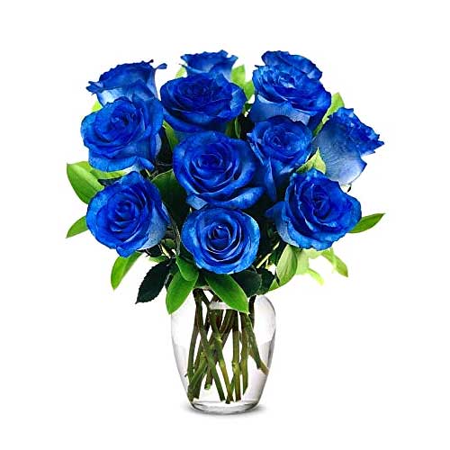 1 dozen blue roses in a vase......  to muntinlupa