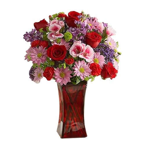 Two Dozen Assorted Flowers in a Vase.<br>- Red Ros......  to Tabaco