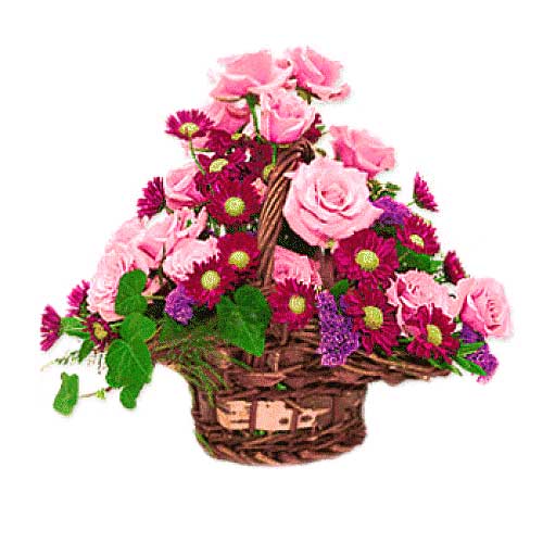 2 Dozen Pink Roses and Mixed Flowers Arrange in a ......  to San Jose_philippine.asp