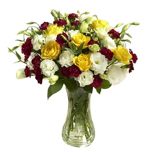 Two Dozen Mixed Colored Flowers in a Vase.<br>- Wh......  to flowers_delivery_valencia_philippine.asp