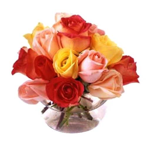 15 Mixed  Roses in a Vase .......  to La Carlota_philippine.asp