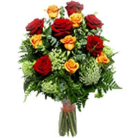 Bouquet of 11 red and yellow roses.......  to novotroitsk_florists.asp
