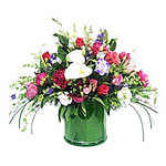 An arrangement of mixed blooms in pinks, mauves, w......  to cape town_southafrica.asp