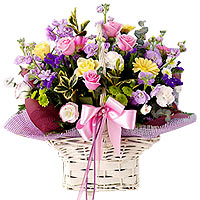 This bright color flower basket arrangment will br......  to North Chungcheong_southkorea.asp