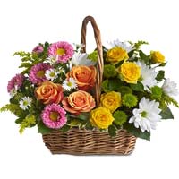 Seasonal flowers in basket  ......  to Gwangju