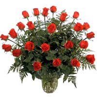 vase arrangement of 24 Red Roses  ......  to Ulsan