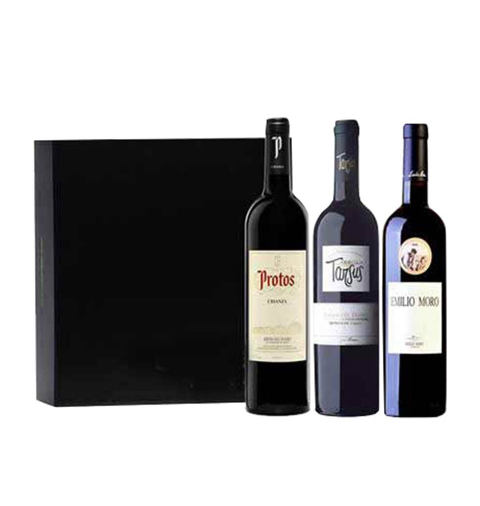 This case includes three red wines made by Bodegas......  to santander