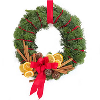 Charming Display of Red Door Wreath