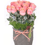 Classic Valentine Magic Pink Roses Arrangement