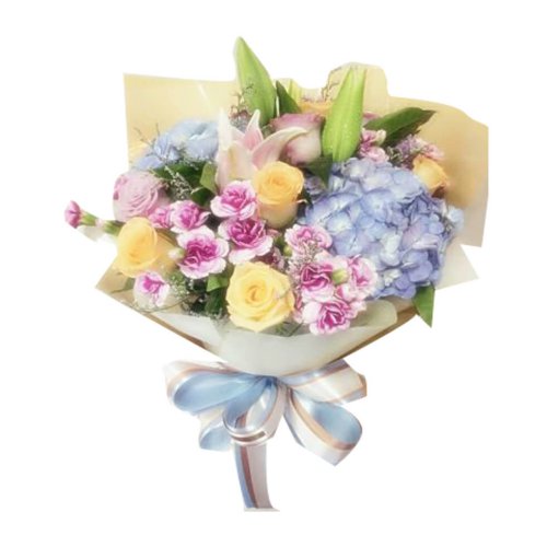 This arrangement contains red and yellow roses, li......  to flowers_delivery_nakhon nayok_thailand.asp