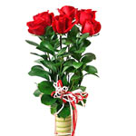 Send this arrangement of red roses to anyone!<br/>Note:- Delivery available  onl...